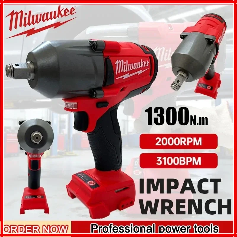 Milwaukee 1300NM Cordless  Electric Wrench Large Torque Car Truck Repair Impact Wrench For 18V Battery