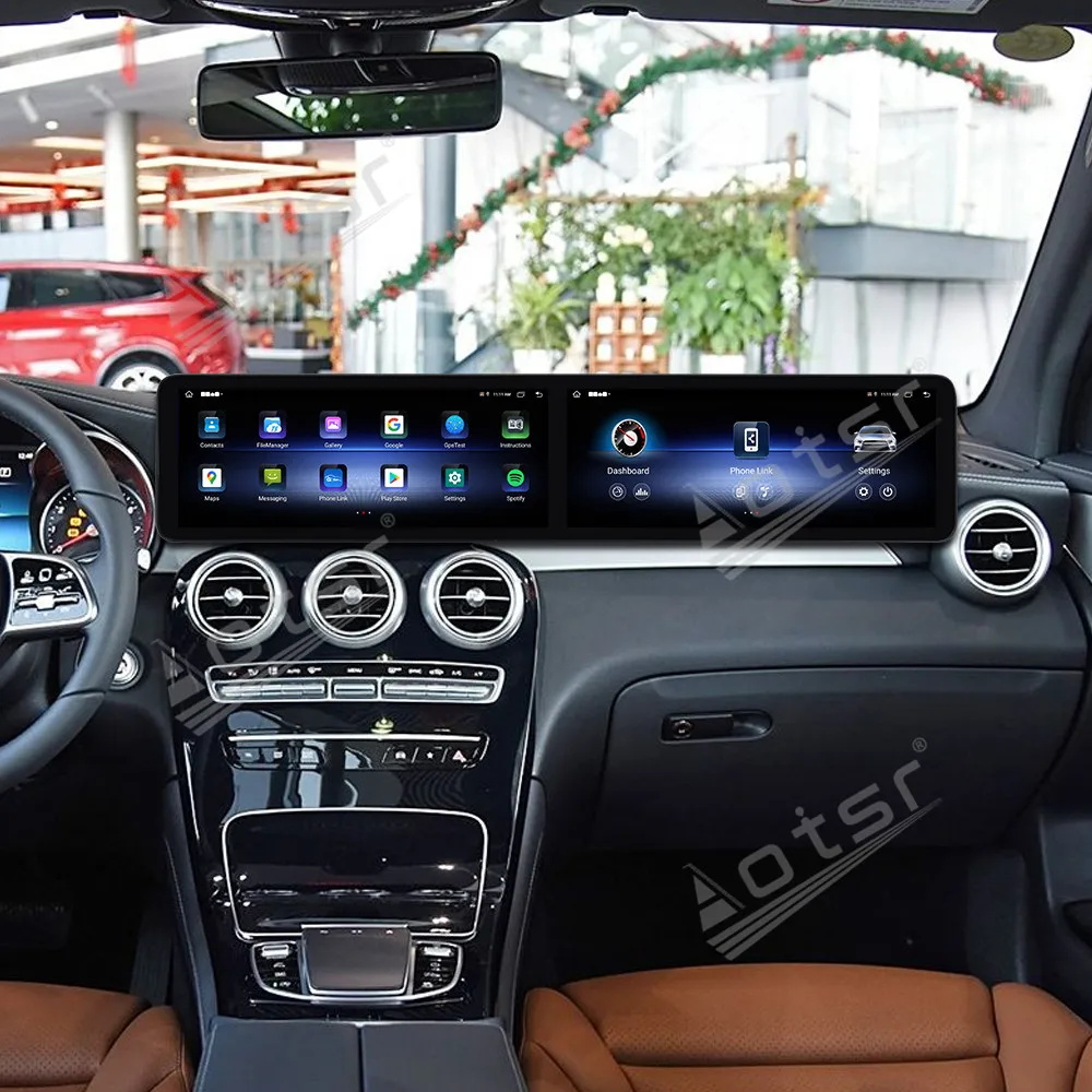 

Двойной 12,3-дюймовый автоматический Carplay Android 13 для Mercedes-Benz GLC/C 2019-2020, автомобильный радиоприемник, мультимедийный плеер, GPS, стерео сенсорный головное устройство