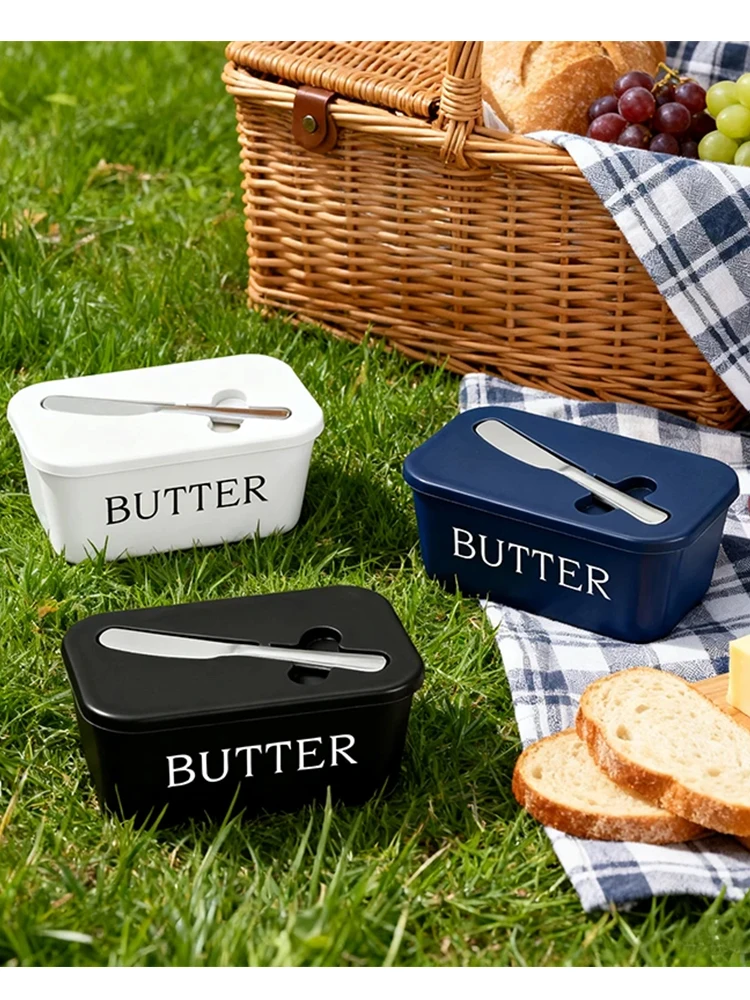 1 Stück Butterdose mit großer Kapazität, lebensmittelechte PP-Käsedose, Kühlschrank-Messer-Butter-Aufbewahrungsbox, Käsedose – Detail 2