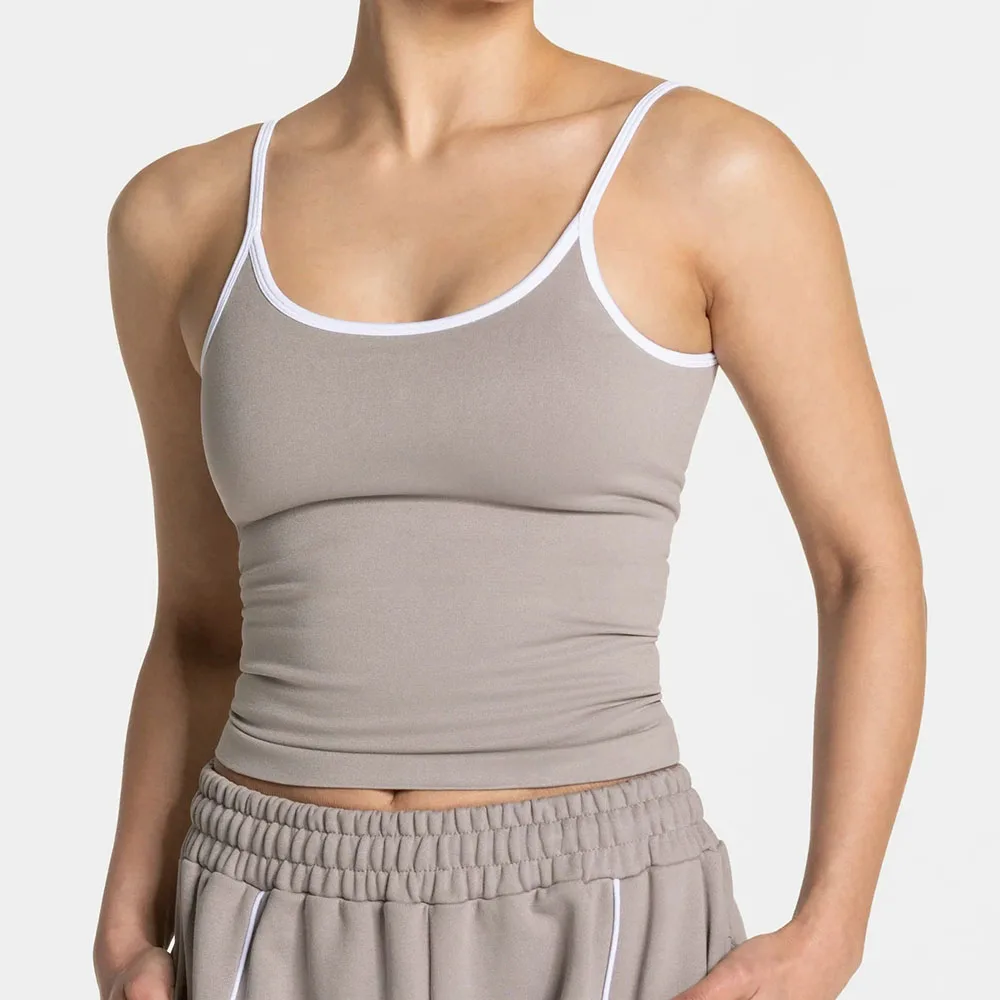 

Ignite Seamless Color Block Sports Bra Top Racerback Yoga Tank For Women Low Back Workout Crop Top Stretchy Gym Shirt With Logo