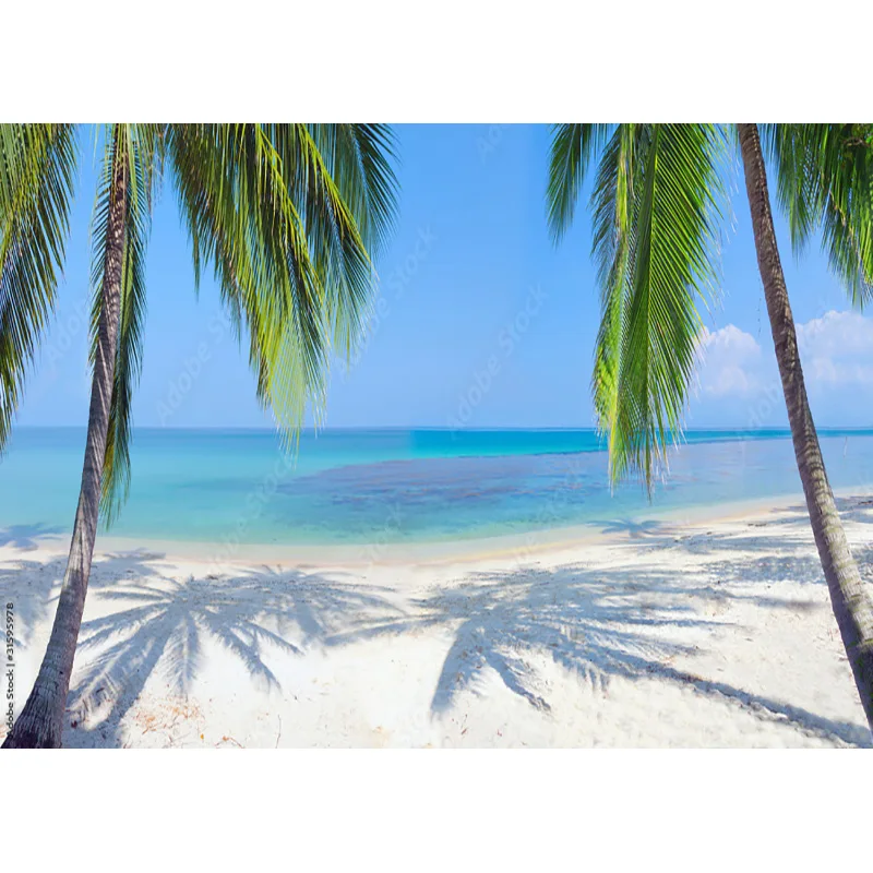 Fondo de fotografía Tropical mar playa palmeras árbol Scenic Photo Backdrops Photocall Studio HHB 05