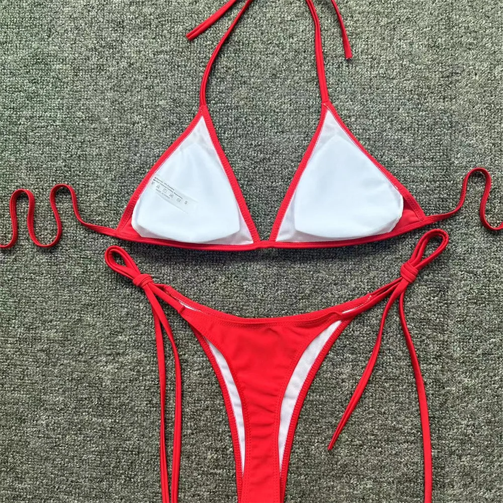 Micro String Extrem Bikini Backless Swimsuit Push Up Triangle Tangas Women Swimwear Y2k Brazilian Beachwear Bathing Suit Bikinis