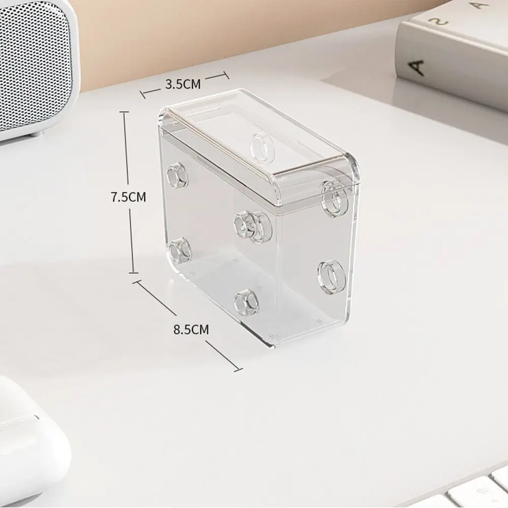 Transparente Datenkabel Aufbewahrung sbox stapelbare Flip-Cover wasserdichte Desktop-Organizer Kunststoff staub dichte Spulen wickler Datenleitung