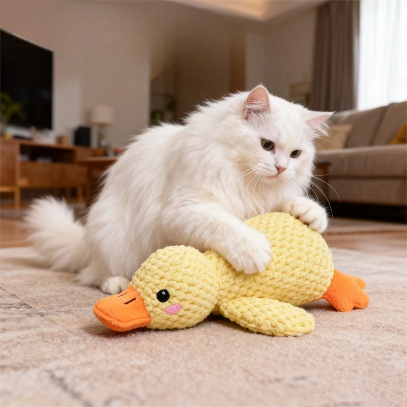 Pet Supplies Plush Quack Duck Cat Toys Containing Catnip