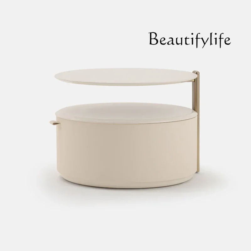 Xx Italian Minimalist Bedside Table Designer Light Luxury Master Bedroom Storage Bedside Cabinet Model Room Furniture Leather A