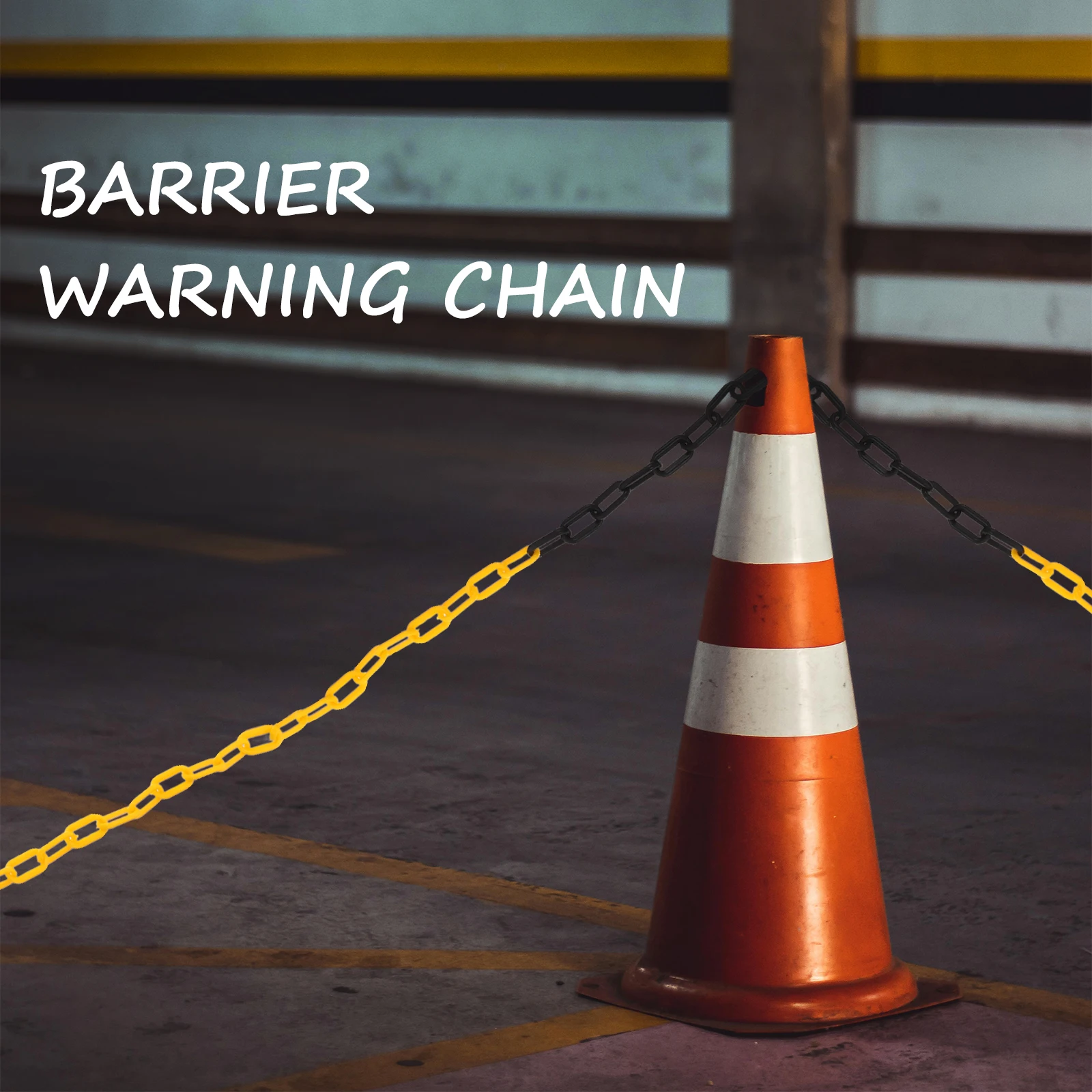 25m Warning Chains Plastic Safety Guardrail Barrier Caution Security Fence Traffic Control Crowd Chain Adjustable Red White Link