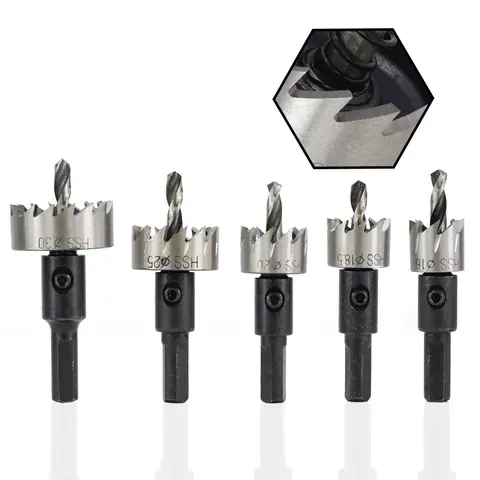 XCAN 7-पीस HSS मेटल होल सॉ किट 16mm-25mm, हार्ड मेटल प्लास्टिक वुड आयरन ड्रिल के लिए टंगस्टन कार्बाइड होल कटर 6 best sales छेद काटने वाला - №5