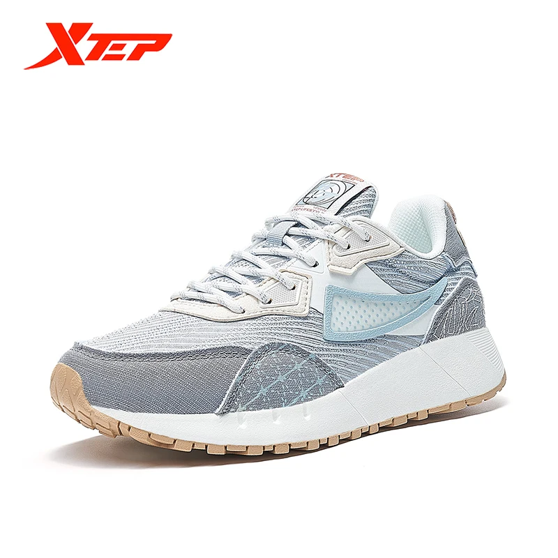 Xtep 70s Women Sneakers Fashion White Shoes Lace Up Sport Shoes Outdoor Jogging Walking Comfortable Casual Shoes 878318320028