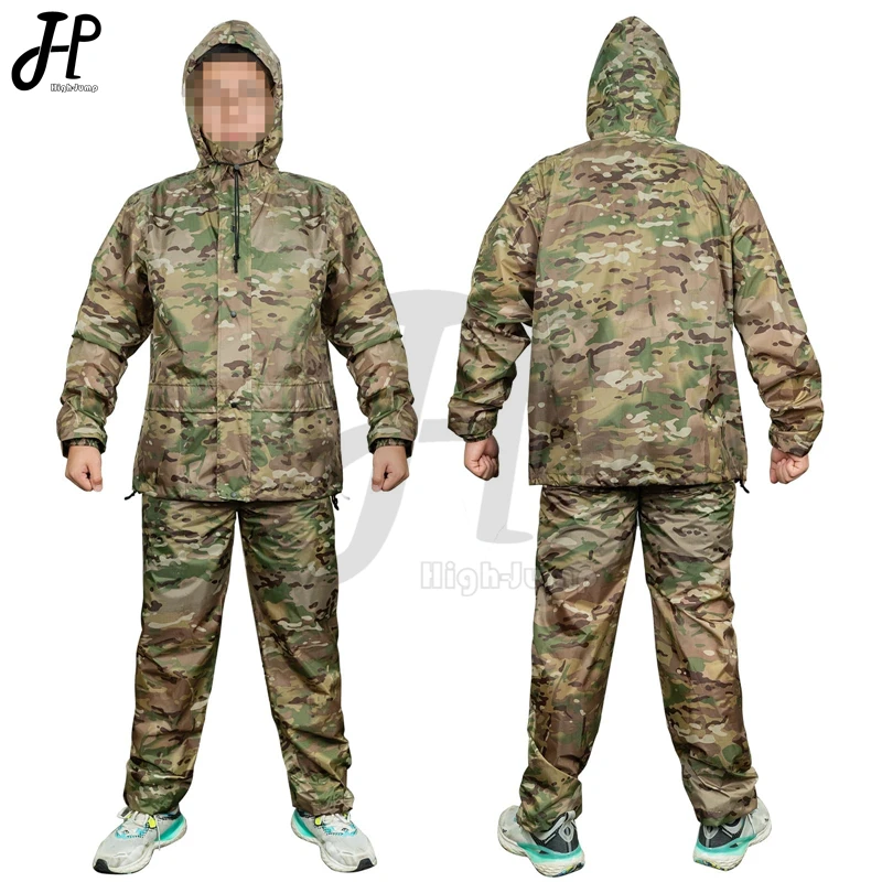 Lightweight Camo Ghillie Suits 100% Waterproof Rain Poncho Outdoor Camping Hiking Fishing Hunting Ghillie Suits  Tatical Clothes