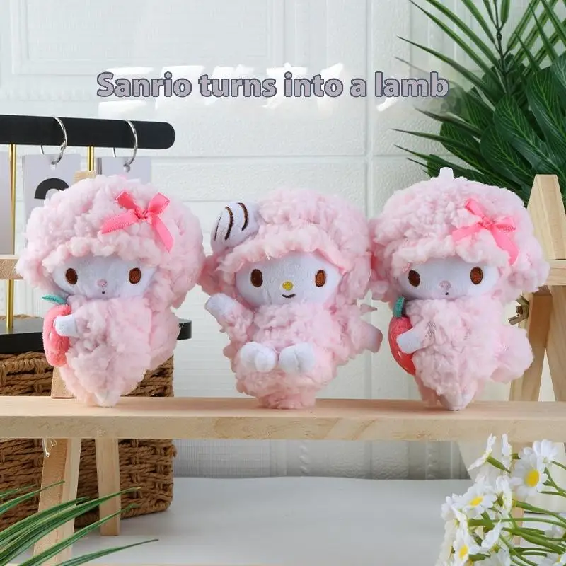 

Цельный плюшевый брелок серии Melody Little Sheep, игрушки Kawaii My Melody, милый рюкзак, кукла, кулон для подарков