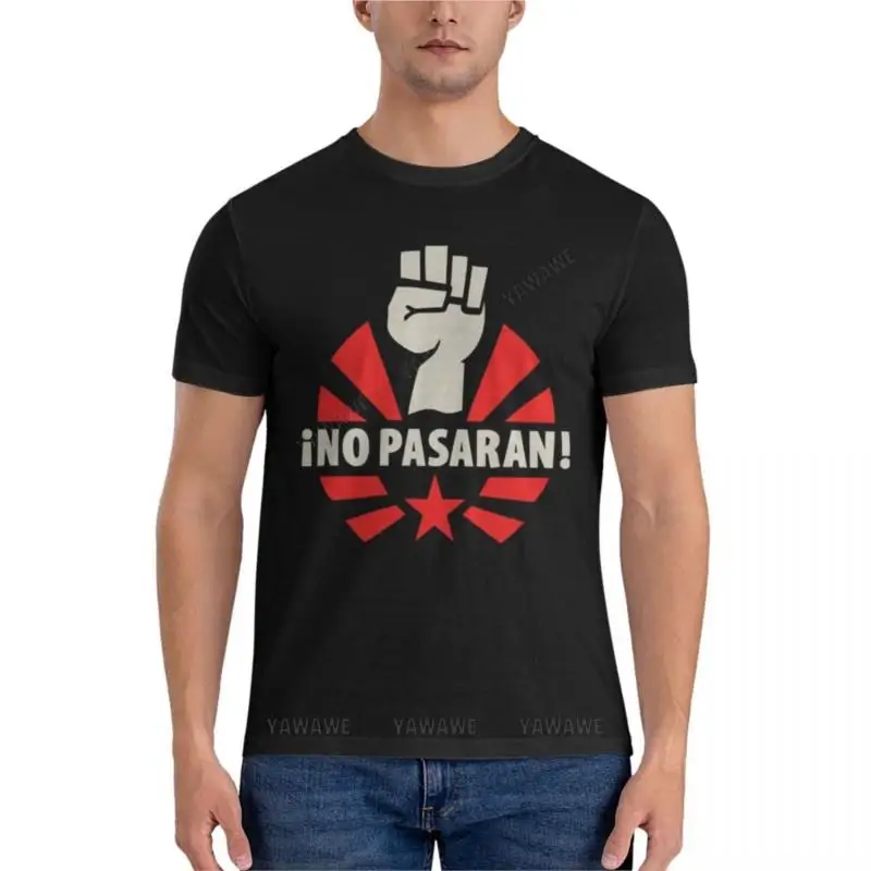 No Pasaran Fist & Star Classic T-Shirt mens t shirts casual stylish plus size tops black tshirt men summer tops