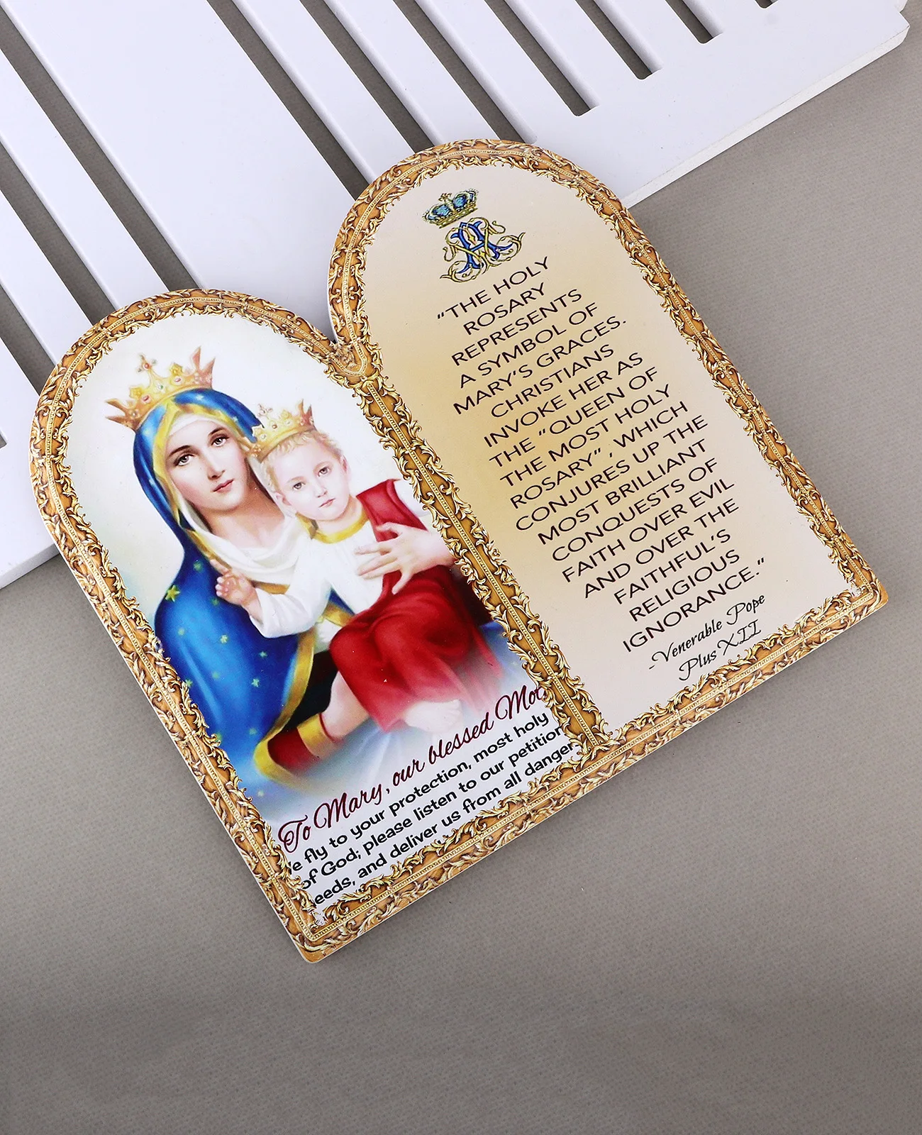 ديالو 4 أنماط أيقونة مقدسة الشيطان الرحمة يسوع سيدةنا السيراميك الحلي مع الكتاب المقدس الصلاة اليومية الدينية ديكور المنزل المذبح #2