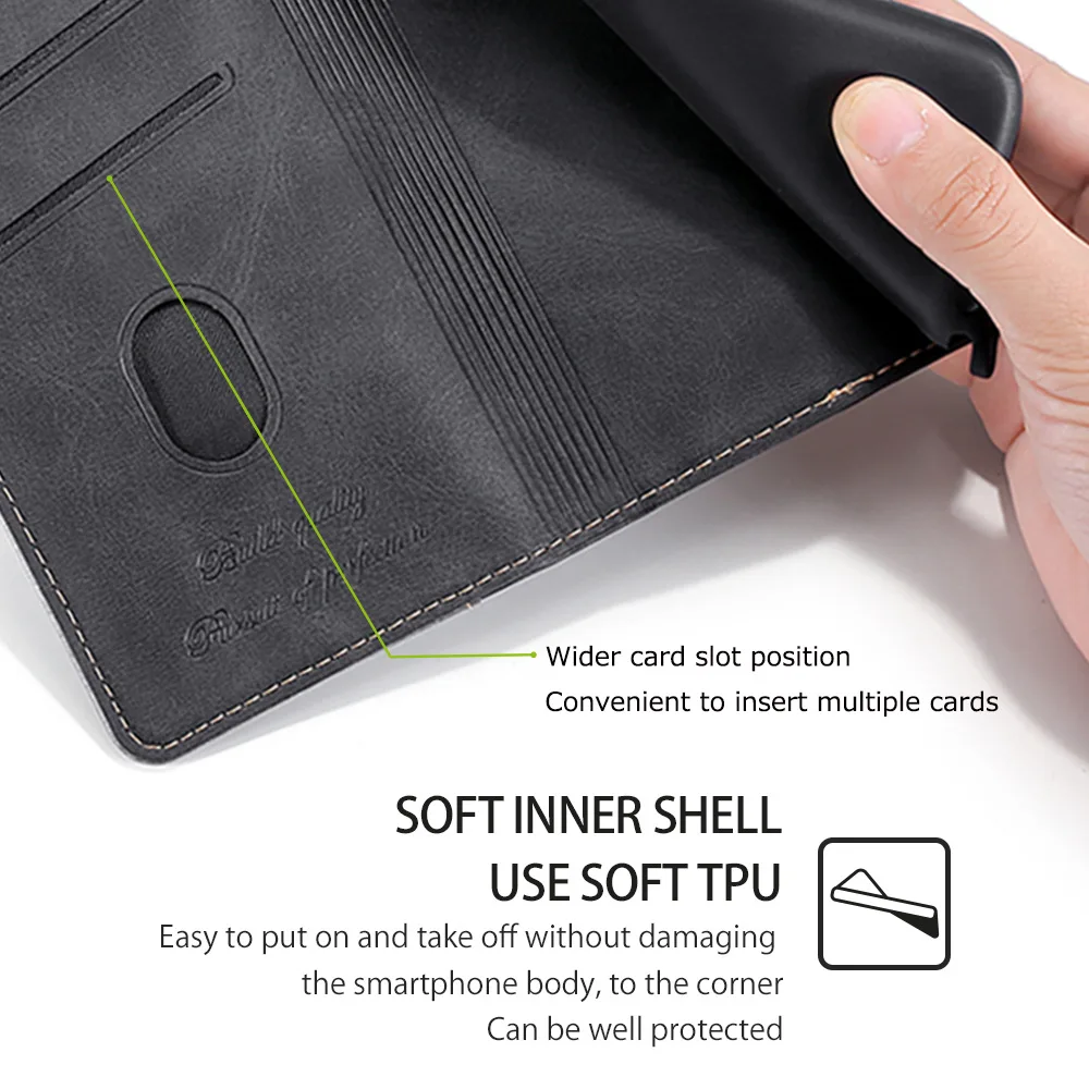 Leder-Handyhülle mit Kartenfach für Google Pixel 11 10 9 8 Pro XL, luxuriöse Flip-Hülle, Schutzhülle – Detail 5