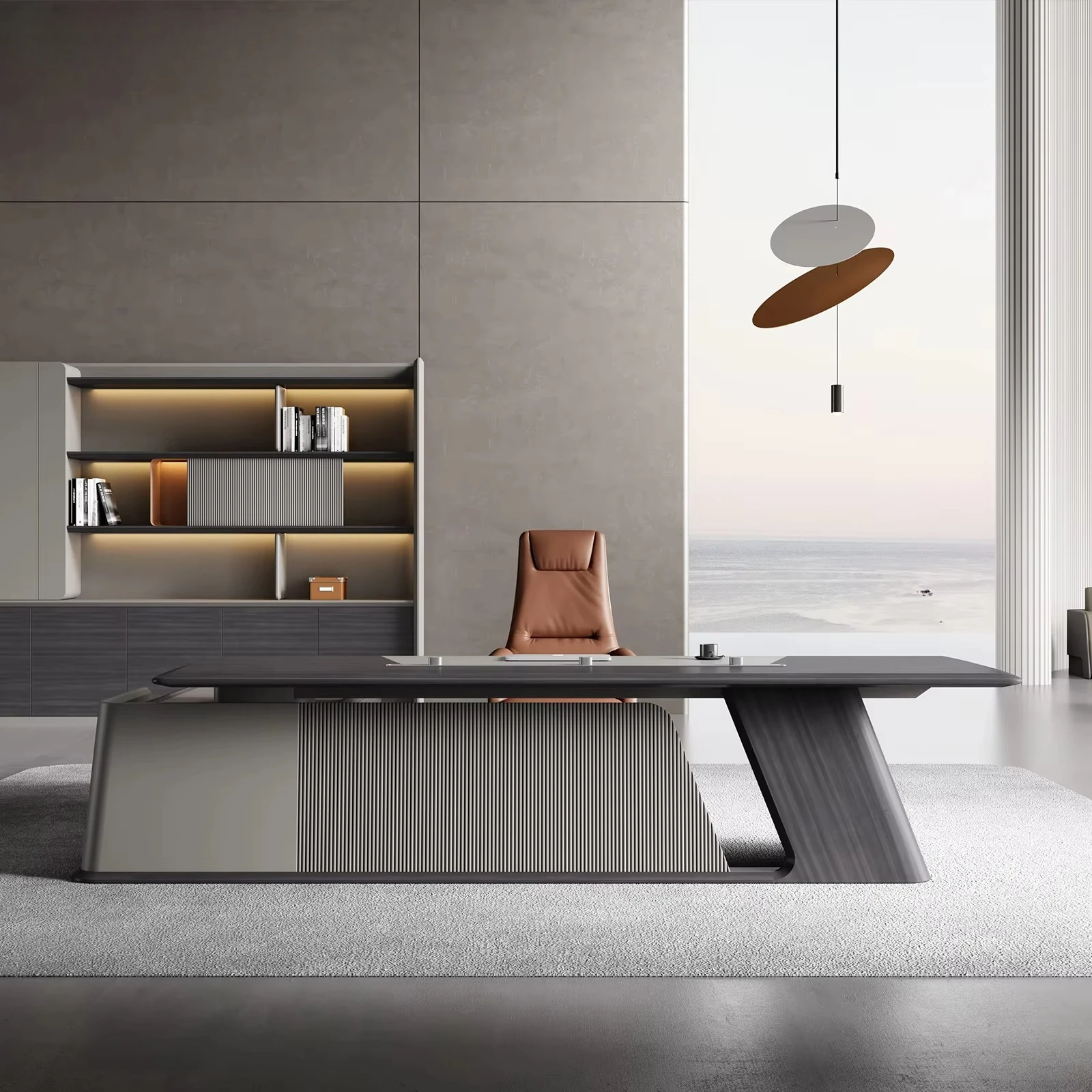 #`Modern Large Executive Office Furniture Modular Wooden Executive Desk With Password Lock for Boss President for Villa Use