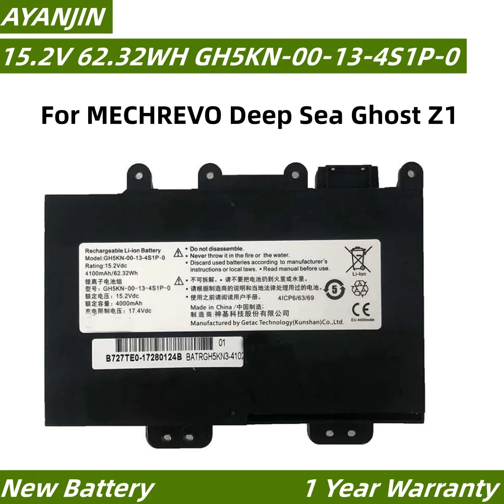 GH5KN-00-13-4S1P-0 Laptop Battery For MECHREVO Deep Sea Ghost Z1 Series Notebook GH5KN-03-14-4S1P-0 15.2V 4100mAh