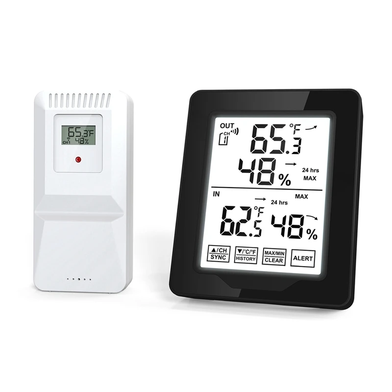 Indoor And Outdoor Digital Electronic Temperature And Humidity Meter With 1 Sensor Backlight Wireless Long-Distance