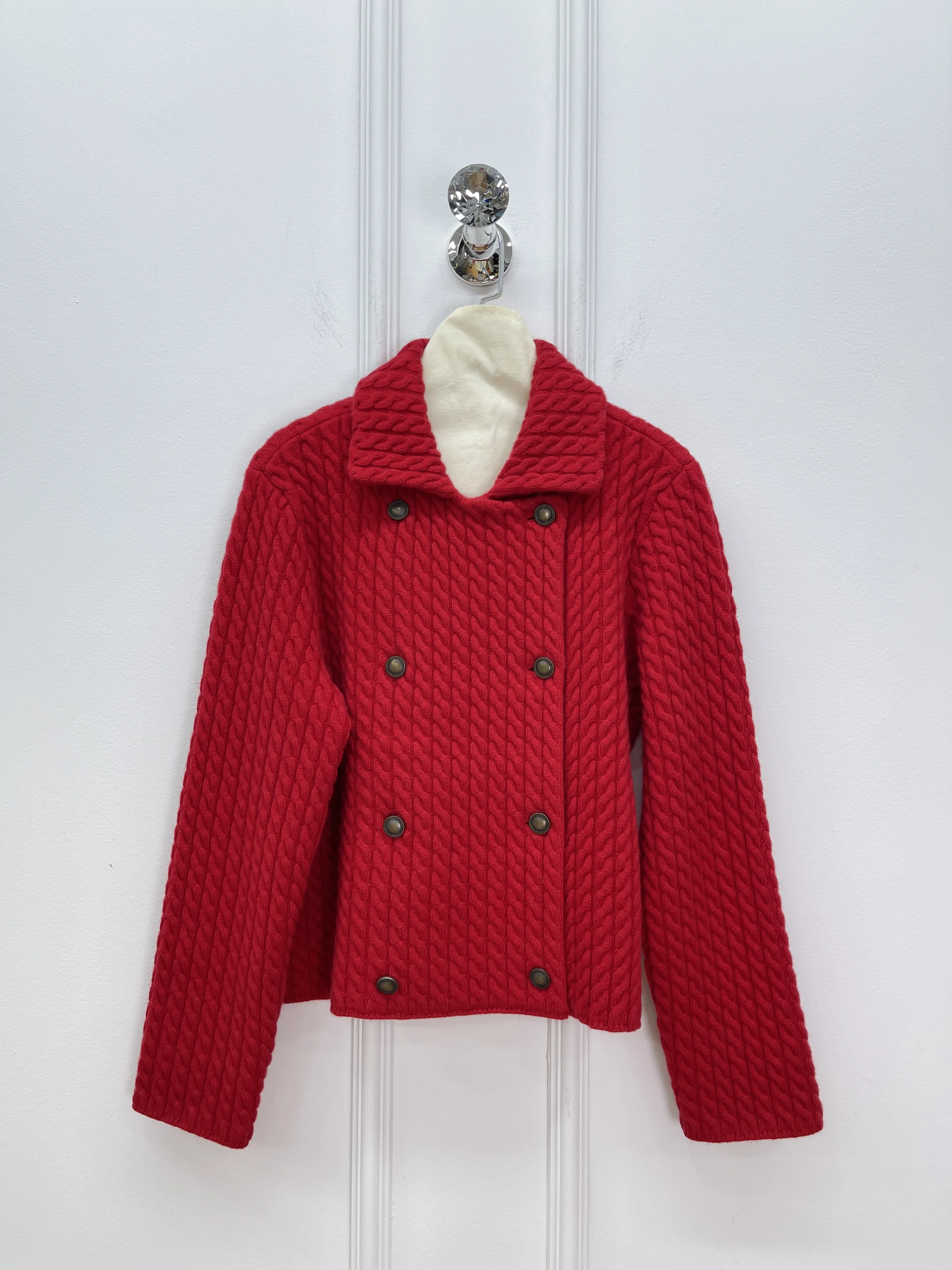 

Осень 2025 г., новый высококачественный модный повседневный двубортный шерстяной кашемировый вязаный кардиган для женщин