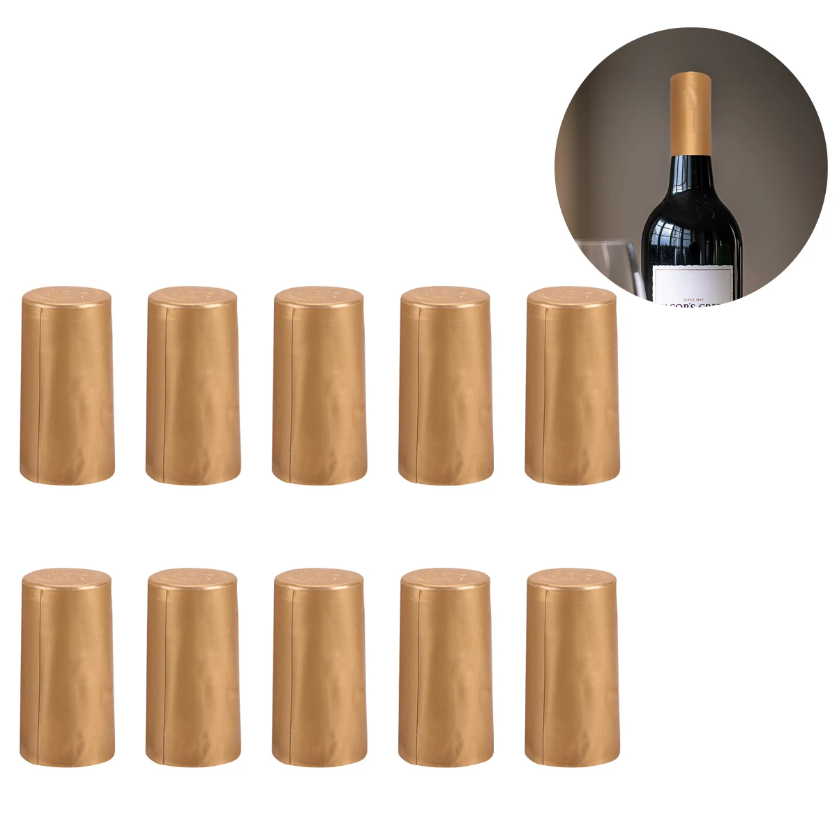 

10pcs Aluminum Bottle Sealing Caps Heat Shrink Tubing Novel Tear Off Tab Suitable Pub Home Winery Office Kitchen