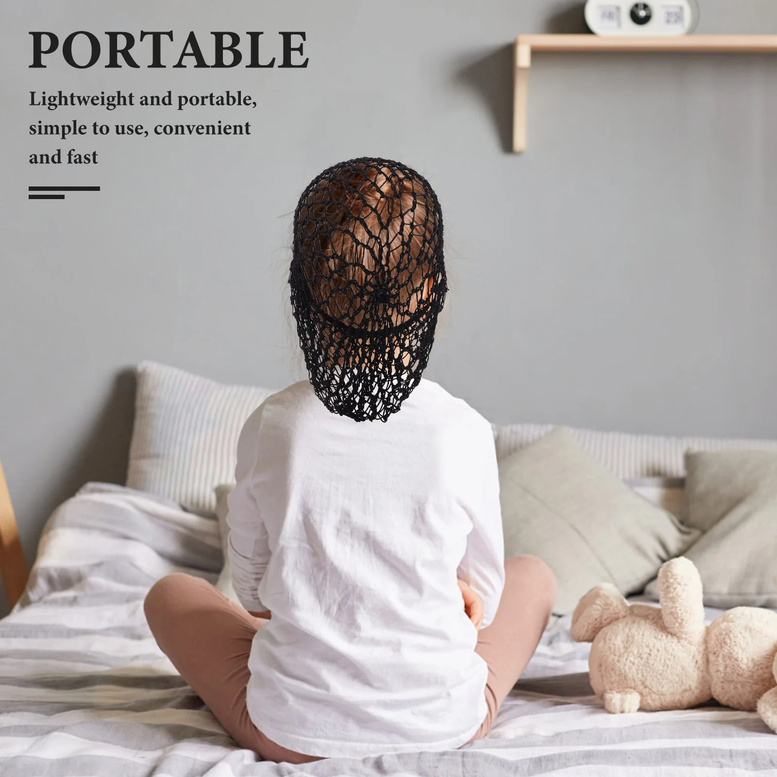 

Hair Net Crochet Crocheted Hairnet Sleep Cap Snoods for Women Soft Rayon Mesh Accessories Black Work