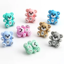 8/10Pcs Focal Silicone Beads 3D Cute Bears Beads for Jewelry Making DIY Necklace KeyChain Pen Beads BPA Free Accessory Decor