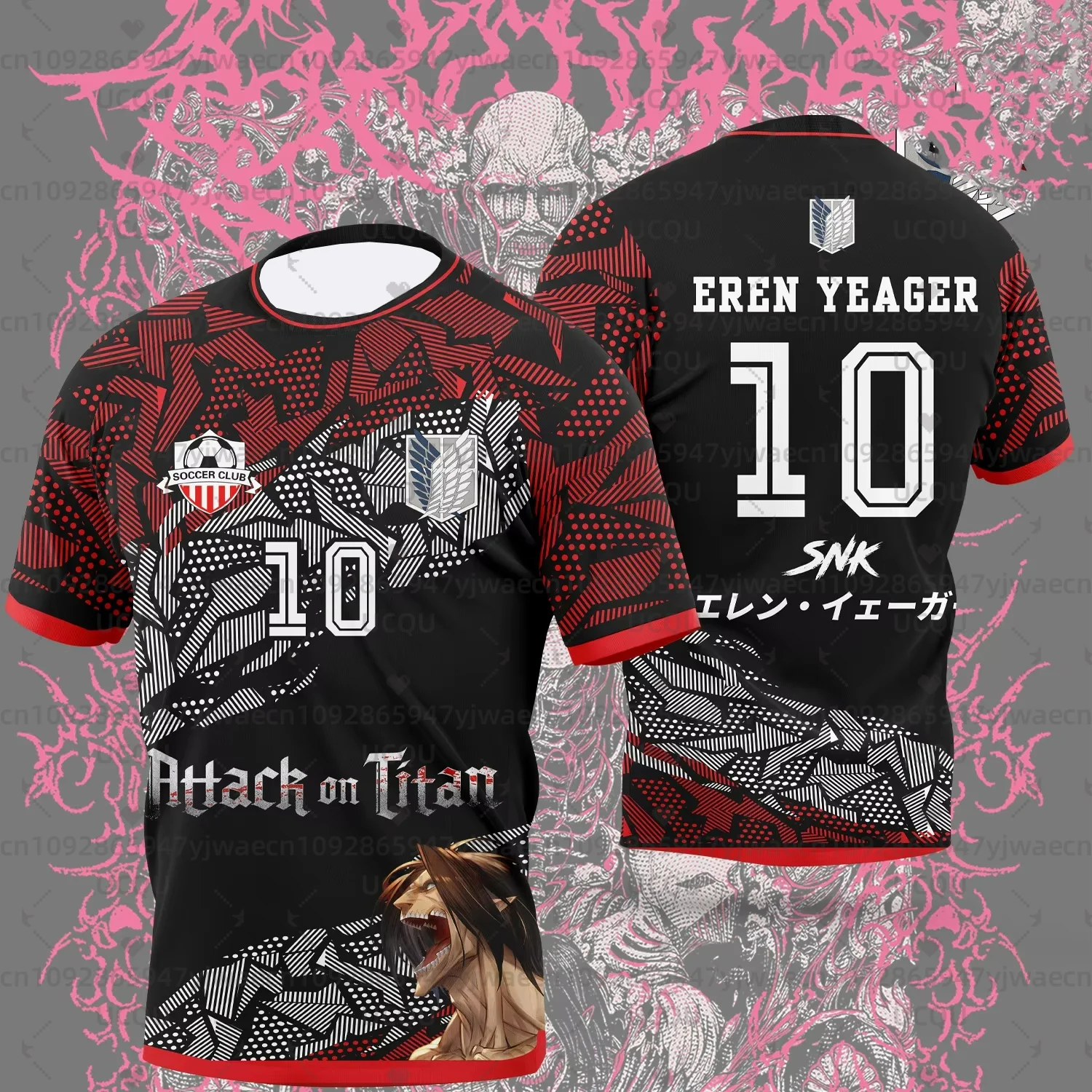 Nuova Maglia Anime Giapponese Attack on Titan 2026, Maglietta Estiva da Calcio Rin Itoshi per Uomo e Donna, T-Shirt Sportiva Casual