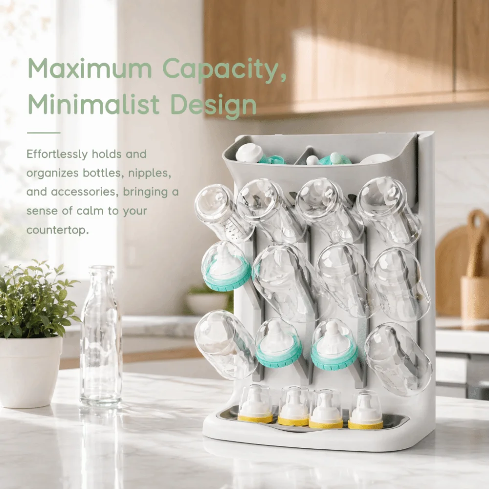 Multi-layer Baby Bottle Drying Rack Multi Tiered Large Capacity Cups Drying Stand Holder Space Saving Vertical Storage Rack
