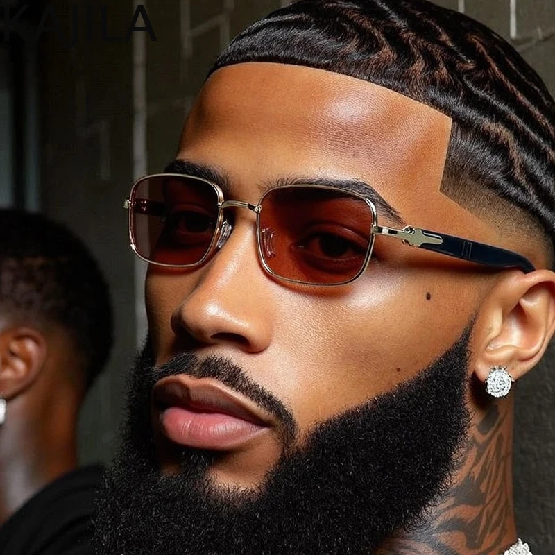 

Small Frame Rectangle Punk Sunglasses Men 2025 Luxury Brand Vintage Steampunk Driving Sun Glasses Trendy Outdoor Shades For Male
