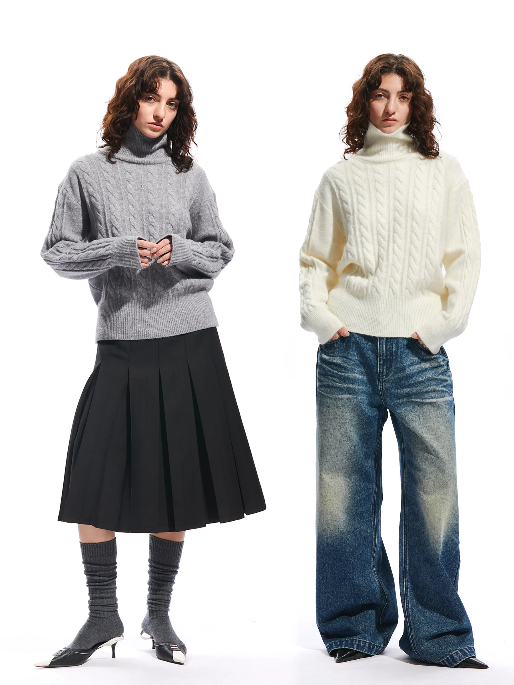 

Soft Cozy High Collar Knitted Sweater Women's Overhead Long Sve Spring New Sle Lace Patterned Knitwear Casual Commute Sle