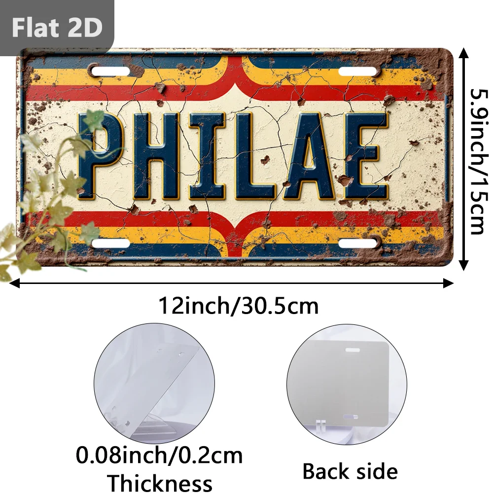 2D Flat, 1pc 1pcs PHILAE Space-Themed Vintage Sign - Retro French Space Probe Wall Decor Suitable for Home, Garage, Office, Cave
