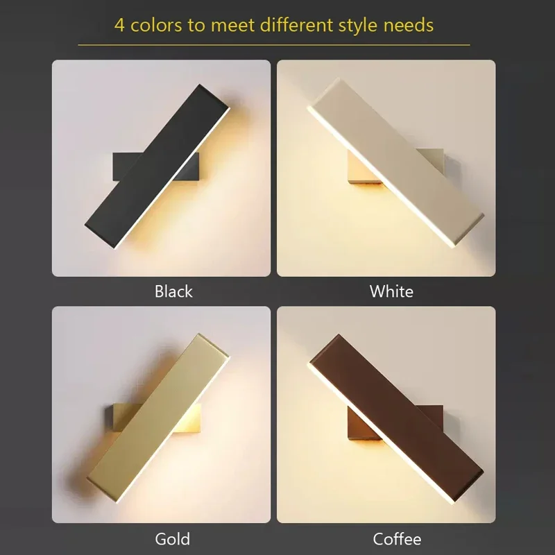 Modern LED Wall Lamp Rotation For Living Dining Room Bedroom Bedside Aluminum Wall Light Indoor Home Decor Wall Sconce Luster - view 3