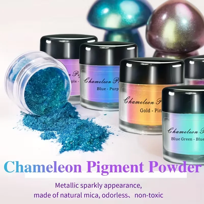 Chameleon Mirror Chrome Nail Powder Glitter Magic Color Shift Mica Pigment for Epoxy Resin Mold Dye Jewelry Making DIY Nail Art