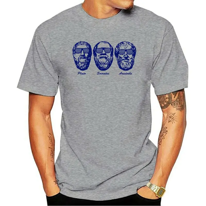 New Cool T Shirt Socrates Plato Aristotle Greek Philosophy Geek Sigmund Freud Funny Fashion Slim Fit Tee O-Neck Homme Shirt