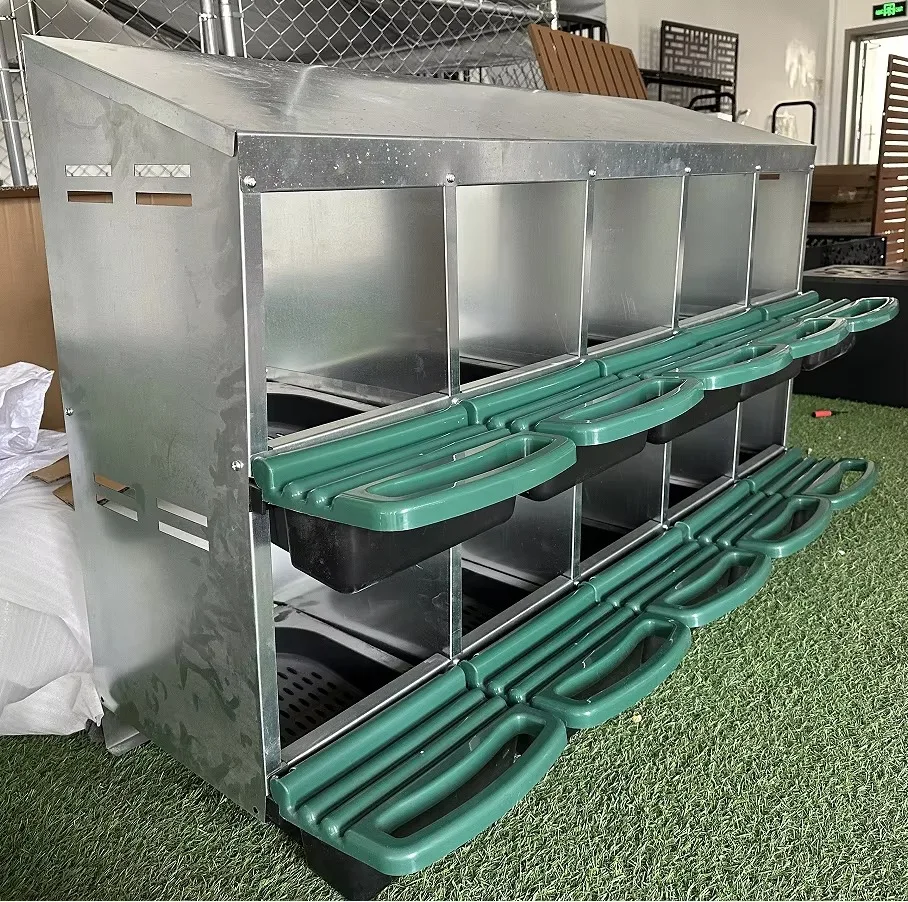 New 2 Layers Durable Metal Egg Laying Box Easy to Clean Galvanized Chicken Nesting Box