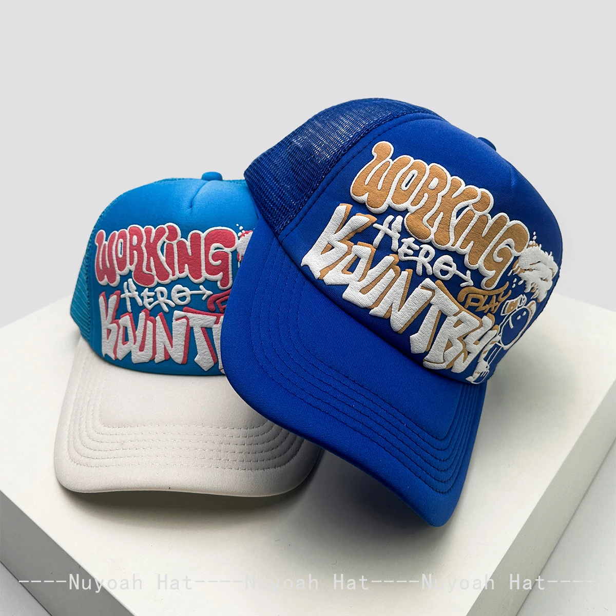 Nuevas Gorras de Béisbol Unisex con Estampado de Personajes de Dibujos Animados y Letras, Gorras Trucker Transpirables con Bloques de Color y Protección Solar, Gorras de Malla Versátiles
