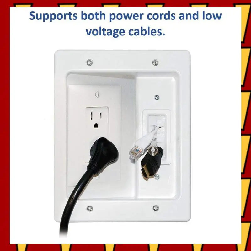 

ABNP 3X Recessed Outlet Box In Wall Cable Management Kit 15A 125V Hide TV Power Cables & Low Voltage Wires Behind The Wall