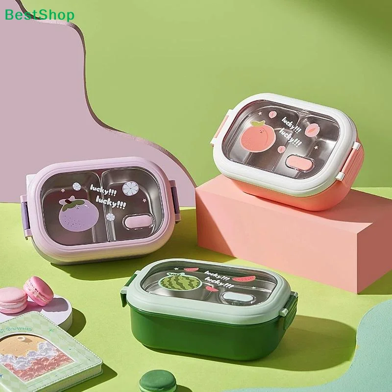〔Q〕Lunch Box 304 Stainless Steel Grade Food Large Capacity Split Box Bento Box Fruit Box Student Adult