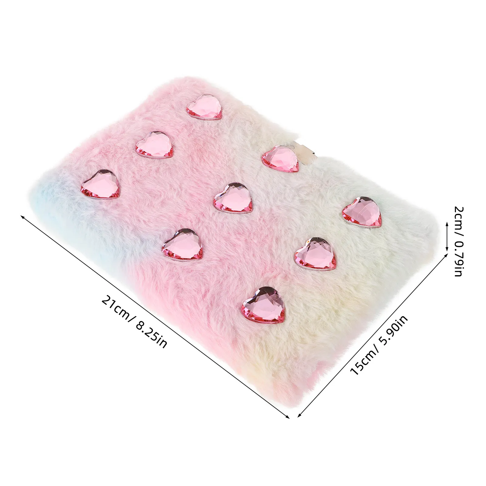 Notebook for Lockable Diary with Soft Cover Creative Heart Design and Charming Sparkles Great for Daily Use Writing