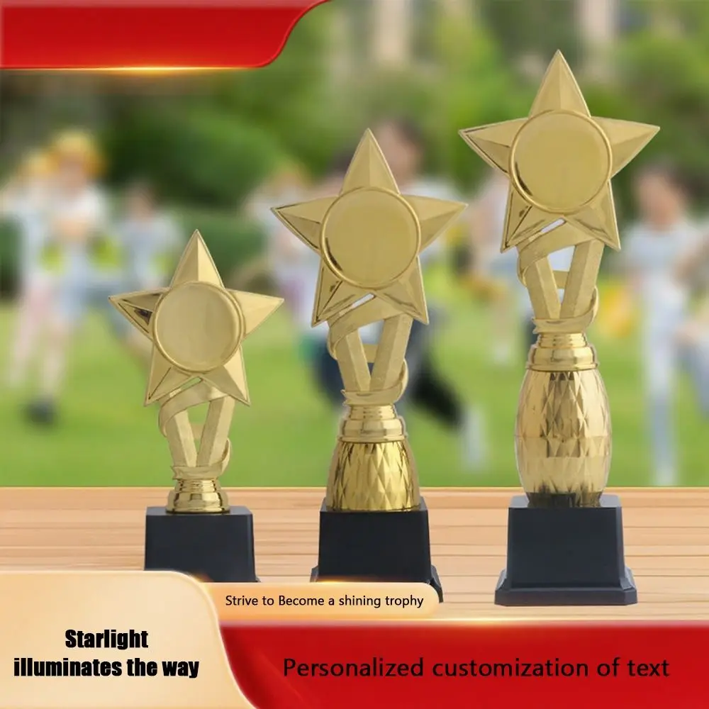20/24.5/28.5cm Trophy Fidget Pentagram Star Golden Medal Bulk Trophies Durable Material Creative Design Party Supplies