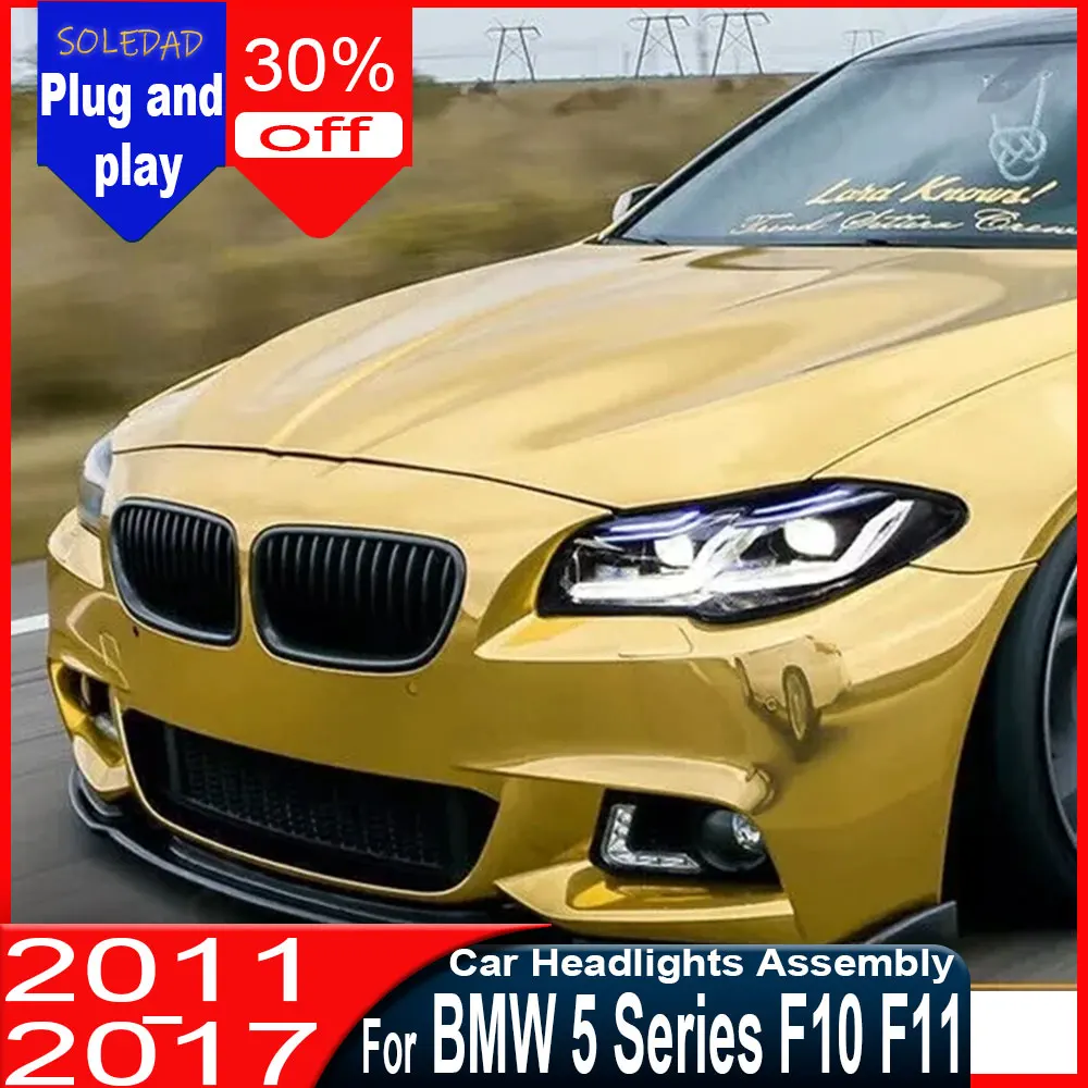 

Фары для BMW 5 серии F10 F11 2011-2017 528i 535i, ксеноновые фары с последовательным сигналом поворота