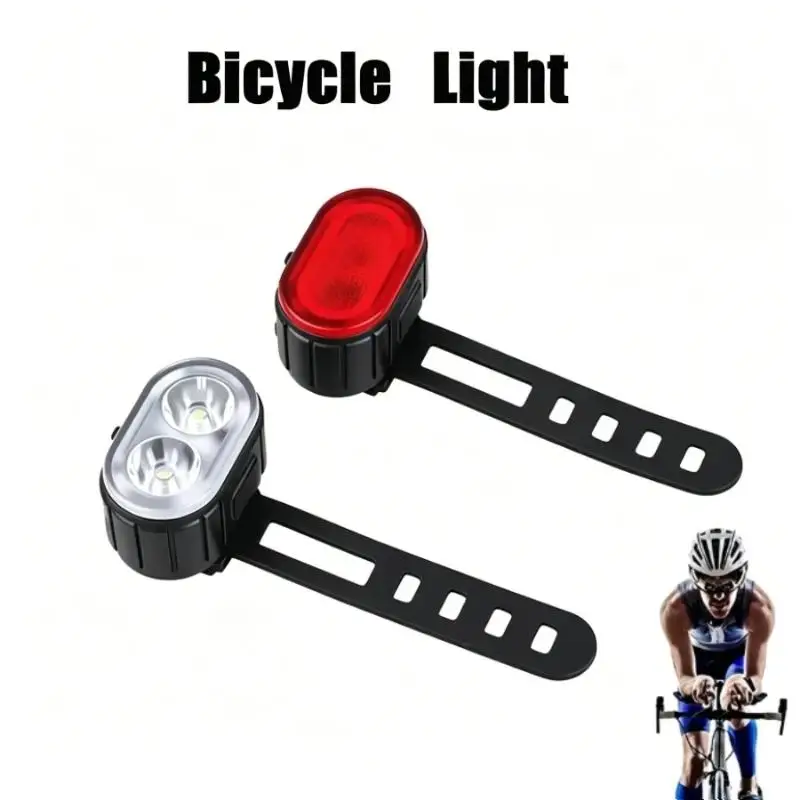 ~1 Set Bike Safety Warning Lamp Rechargeable Bicycle Lights Outdoor Waterproof Cycling Flashlight For Mountain And Road Bikes