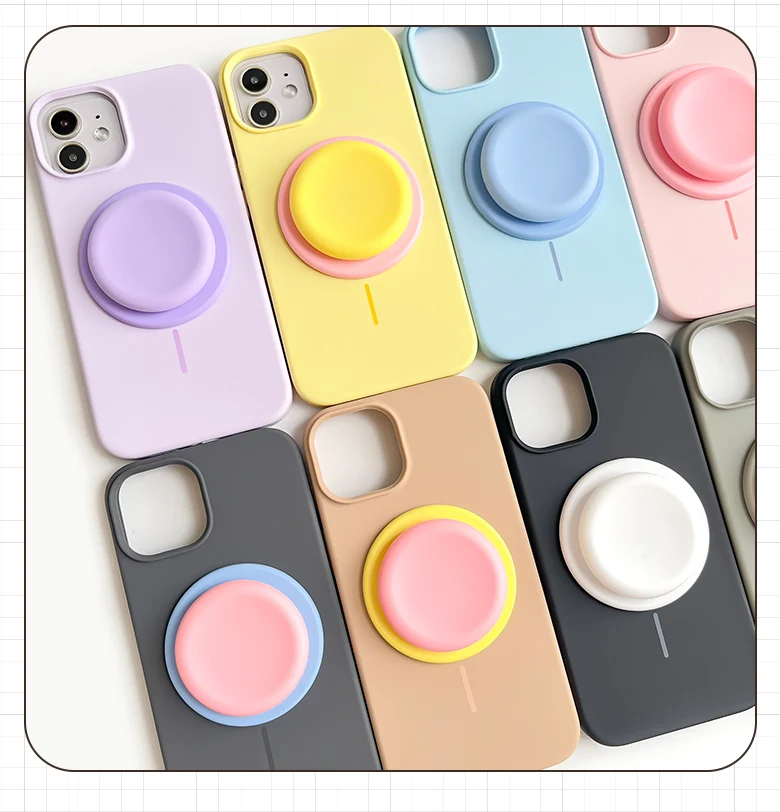 Magnetischer runder Silikon-Handygriff-Ständerhalter Griptok für iPhone 14 15 16 17 Serie für MagSafe Handygriff – Detail 8