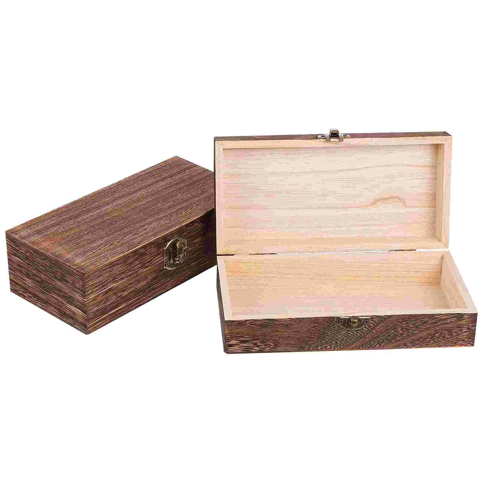 

Jewelry Solid Wood Storage Box Dad Decoration Accessories Wooden Bookshelves Boxes with Hinged Lids