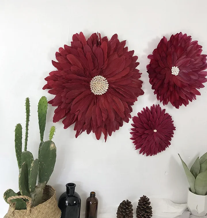 Ins Nordic Style Handmade Feather Shell Nordic Creative Art Home Wall Decor