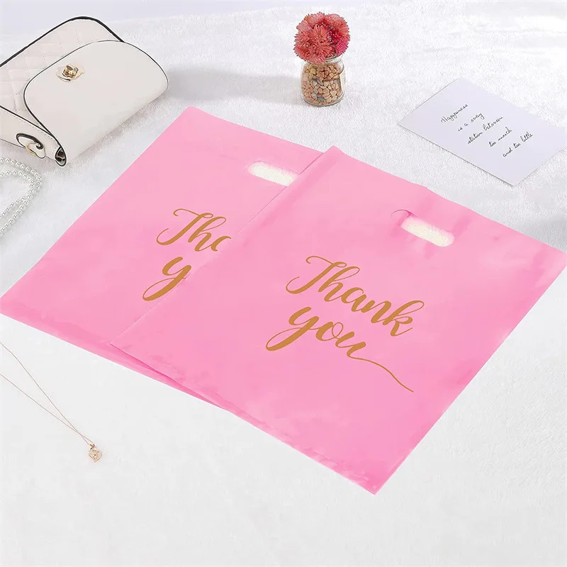 100pcs Thank You Gift Bags Plastic Candy Cookie Packaging Bag for Wedding Decor Birthday Party Favors Small Business Supplies image 6