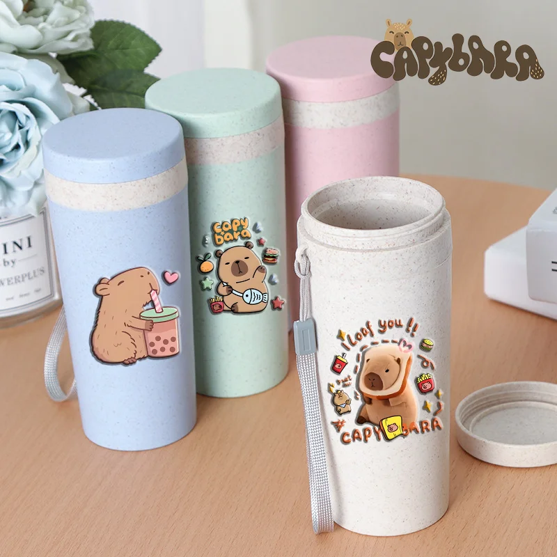 

Капибара, кофейная чашка для прямого напитка, милые мультяшные животные, чашки из пшеничной соломы, удобные чашки для воды большой емкости, модная бутылка