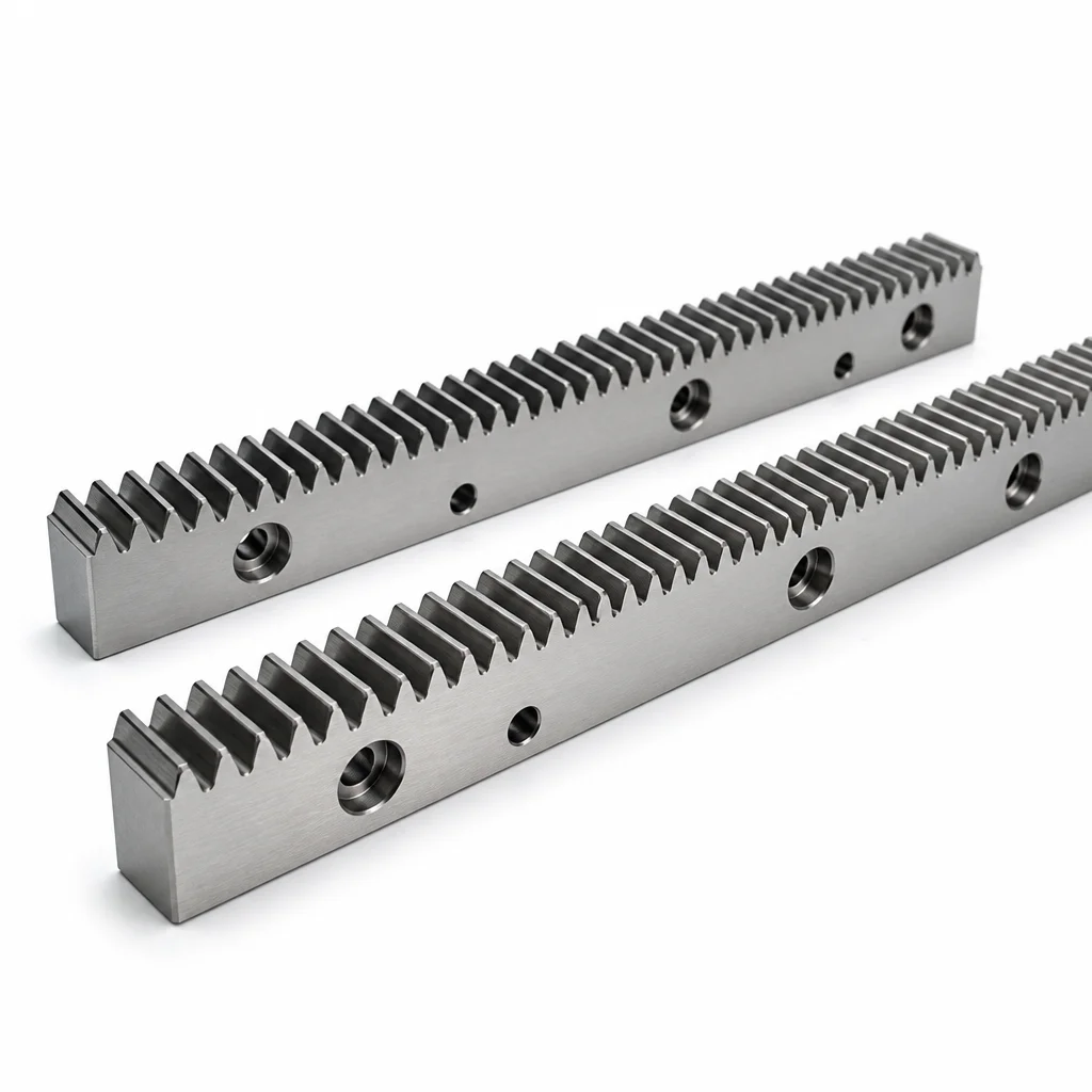 Custom Metric Module M1-M5 Straight Gear Rack with Side Mounting Holes Ground Steel Linear Guide for CNC Router