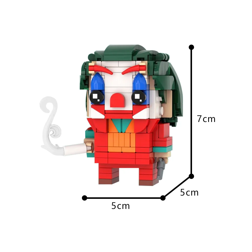 MOC DC Films Joker Figure Model Building Blocks Arthur Fleck Joker BrickheadZ Mini Action Figure Assembled Bricks DIY Toy Gift