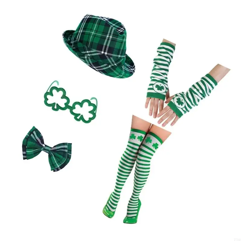 77HE Patrick's Day Outfits Accessory Irish Makeup Up Party Costume for Men Women Halloween Cosplay Irish Festival Celebration