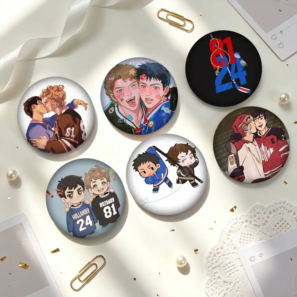 H-Heated Rivalry R-Rival Love  25 32 44 58 75mm Badges Personalized Round Brooches Pins Accessory Gift