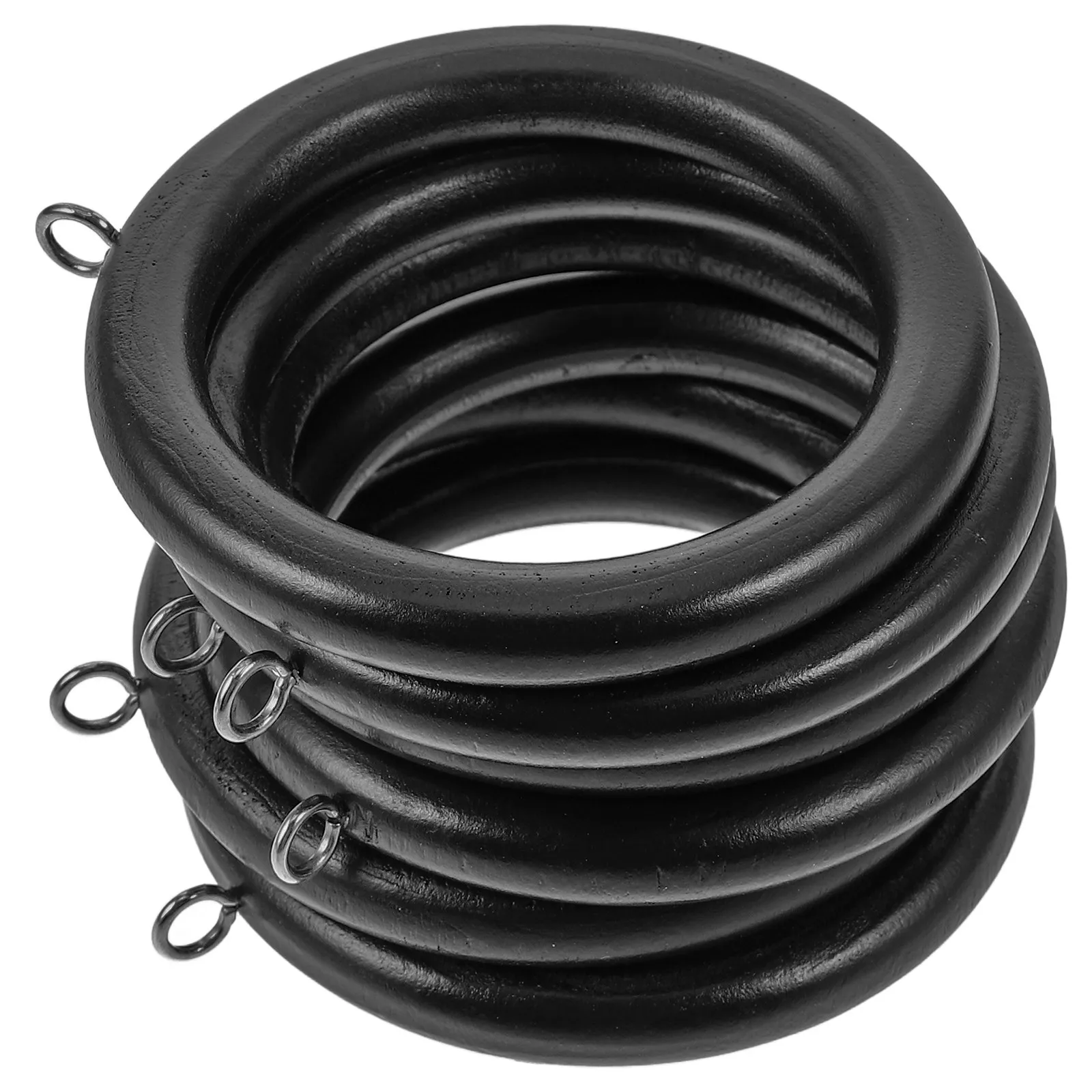 6Pcs Wooden Drapery Curtain Rings Elegant Natural Wood Round Ring Hooks for Curtains Easy Install No Tools Needed Stylish Rustic
